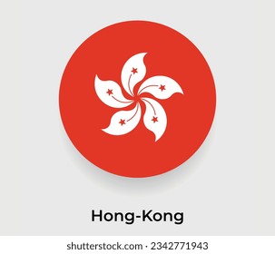 Hongkong Flaggenblase kreisrund um die Form Symbol Vektorgrafik