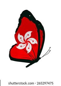 Hong Kong flag butterfly - vector