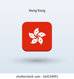Hong Kong flag icon. Vector illustration.