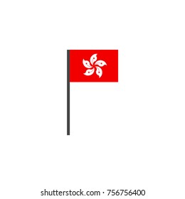 Hong kong flag icon. Vector illustration.