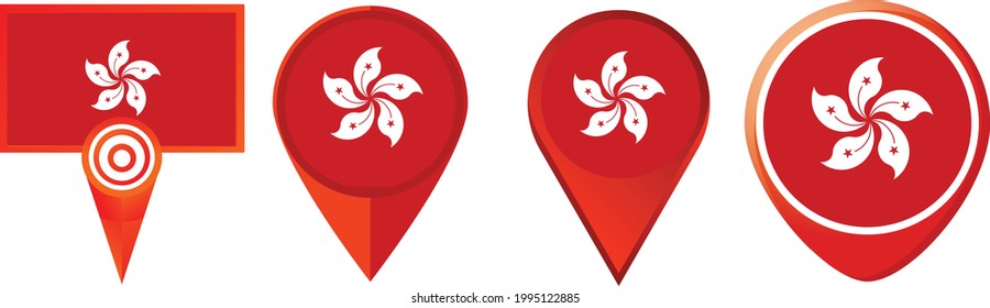 Hong Kong flag icon . web icon set . icons collection. Simple vector illustration.