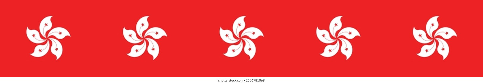 Hong Kong flag long banner digital vector illustration