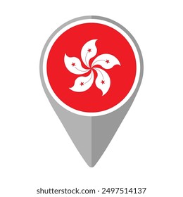 Hong Kong Flag on Location Pin