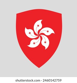 Hong Kong Flag in Shield Shape Frame