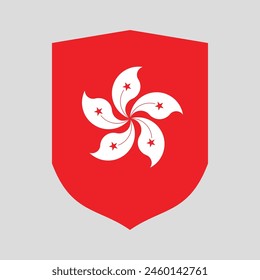 Hong Kong Flag in Shield Shape Frame