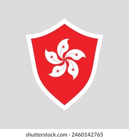 Hong Kong Flag in Shield Shape Frame