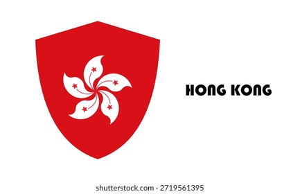 Bandeira de Hong Kong em forma de escudo