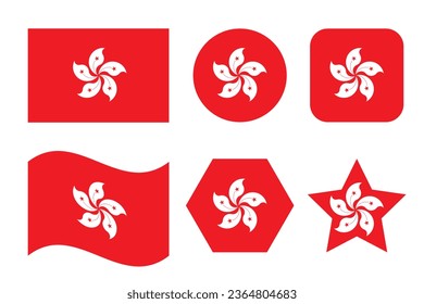 Hong Kong flag simple illustration for independence day or election