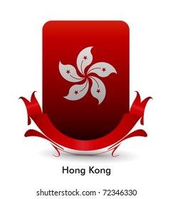 Hong Kong flag stand banner design, vector illustration.