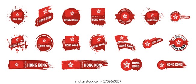 Hong Kong flag, vector illustration on a white background