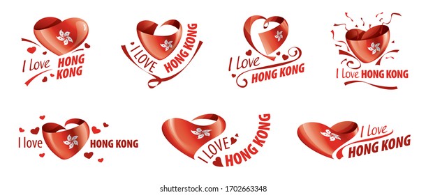 Hong Kong flag, vector illustration on a white background