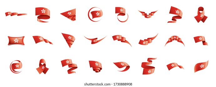 Bandera de Hong Kong, ilustración vectorial en fondo blanco
