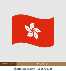 Plantilla de diseño de la ilustración del vector de bandera de Hong Kong.