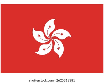 Hongkong-Flaggenvektor einzeln