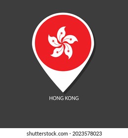 Hong Kong flag Vector marker with flags.