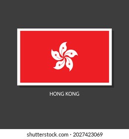 Hongkong Flag VectorSquare Symbol auf schwarzem Hintergrund.