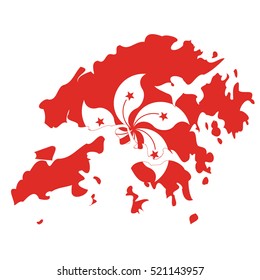 Hong Kong flag-map