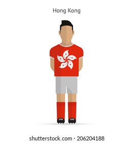 Hong Kong football player. Soccer uniform. Vector illustration.