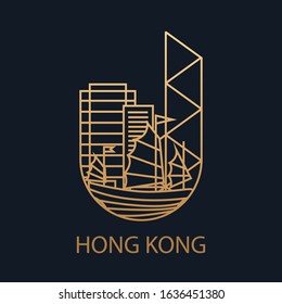 Hong Kong icon. Vector illustration China. Southeast Asia.