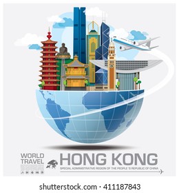 Hong Kong Landmark Global Travel And Journey Infographic Vector Design Template