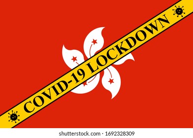 hong kong lockdown preventing coronavirus spread or outbreak. covid-19 hong kong precaution to lock down virus infection