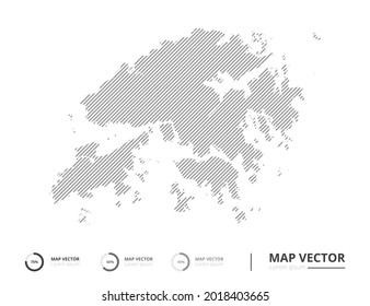 Hong Kong map abstract line gray on white background vector for presentation. Creative concept for infographic.