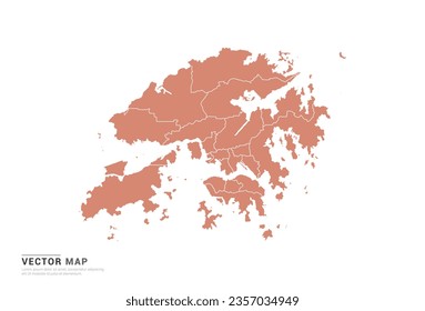 Mapa de Hong Kong - naranja de estilo abstracto aislado en fondo blanco para vector de diseño.