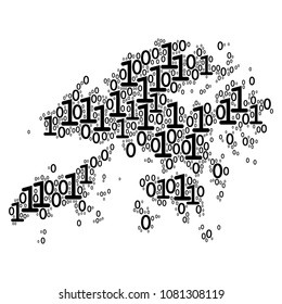 Hong Kong Map collage icon of zero and null digits in various sizes. Vector digital symbols are composed into Hong Kong Map composition design concept.