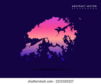 Mapa de Hong Kong del estilo de gradiente colorido Ilustración vectorial.