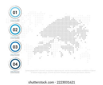 Mapa de puntos grises de Hong Kong para la presentación. Concepto creativo para infografía.