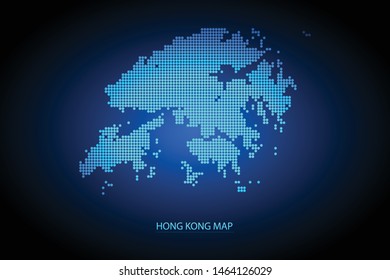 Hong Kong map dotted style. Vector illustration isolated. Map of Asia. Symbol for your web site design map logo, app, ui, Travel vector eps10, concept Illustration.
