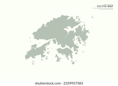Hong Kong map of green vector modern.