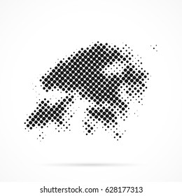 Hong Kong map in halftone. Dotted illustration isolated on a white background.
Vector illustration.