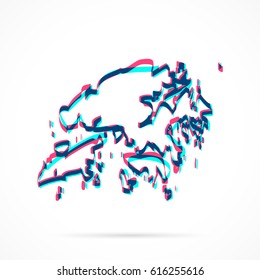 Hong Kong Map hand drawn with blue and pink highlighters, isolated on a blank background.
Vector illustration, easy to edit, manipulate, resize or colorize.