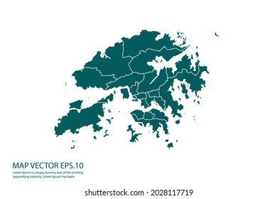 Mapa de Hong Kong Alto detallado sobre el fondo blanco. Resumen de la ilustración vectorial de diseño eps 10