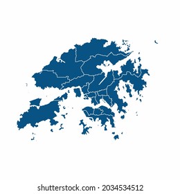 Hong Kong map High Detailed on white background. Abstract design vector illustration eps 10