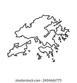 Mapa de Hong Kong. Ilustración Vector gráfico del mapa de Hong Kong.