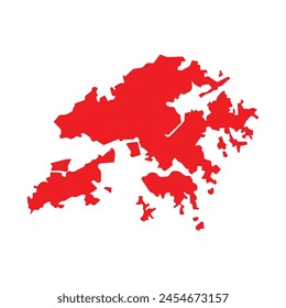 Mapa de Hong Kong. Ilustración gráfico de Vector del mapa de Hong Kong.