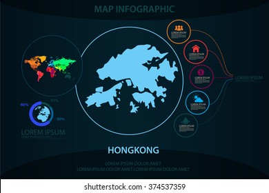 hong kong map infographic