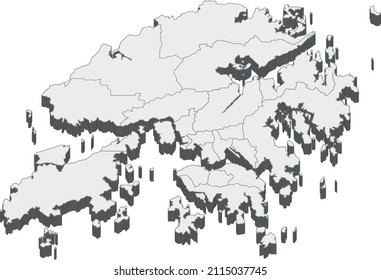 Mapa de Hong Kong aislado en un fondo blanco.
