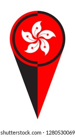 Hong Kong map pointer pin icon location flag marker