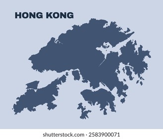 Hong Kong map simple flat vector