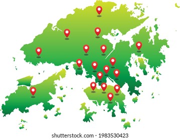 hong kong map with state location