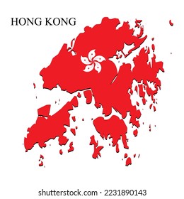 Hong Kong map vector illustration. Global economy. Famous country. China Region.