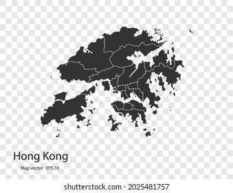 Hong Kong map vector, isolated on transparent background