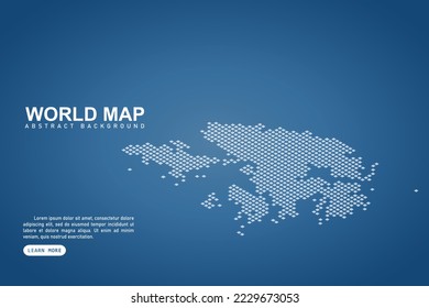 Hong Kong Map - World map International vector template with isometric top and white pixel, grid, grunge, halftone style isolated on blue background for design, web - Vector illustration eps 10