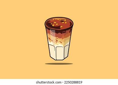 Hong Kong milk tea yellow background