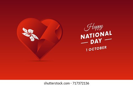 Hong Kong National day. Vector illustration.