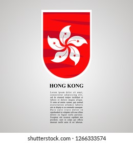 Hong Kong national flag. flat, vector illustration 