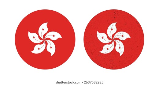 Hong Kong National Symbol. The Round Flag of Hong Kong is a sign symbol.
